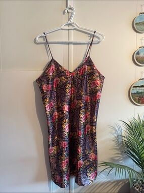 🌀SENTIMENTS Y2K Floral Paisley Slip Dress M